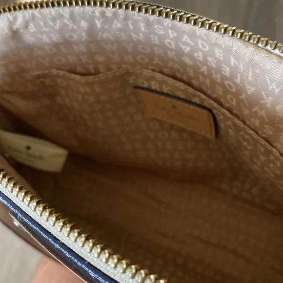 Blue/white striped Kate Spade over the shoulder purse. - Picture 2 of 4